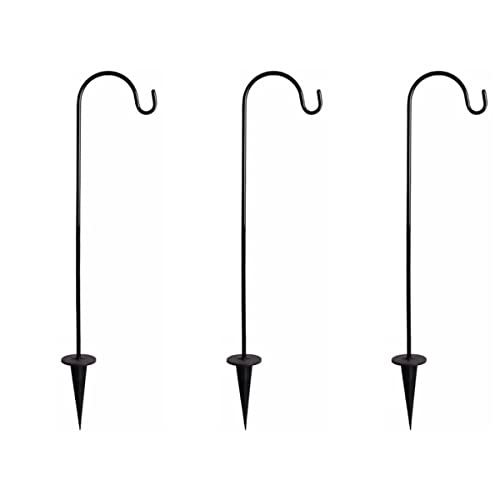 BESPORTBLE 2 Pcs Iron Floor Plug Bird Feeder Solar Lights for Outside Lawn Decorations Outdoor Hanging Flower Stand Outdoor Plant Rack Hanging Hooks Outdoor ShepherdHooks Adjustable Small 29 Inch - Image 1