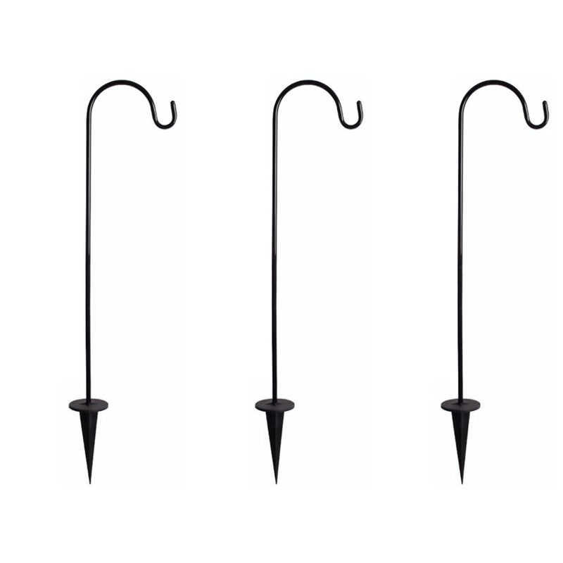 BESPORTBLE 2 Pcs Iron Floor Plug Bird Feeder Solar Lights for Outside Lawn Decorations Outdoor Hanging Flower Stand Outdoor Plant Rack Hanging Hooks Outdoor ShepherdHooks Adjustable Small 29 Inch - Image 2