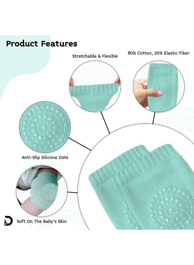 DaKos Baby Boy'S And Baby Girl'S Crawling Antislip Knee Pads (Light Green) 1 Pair - Image 3