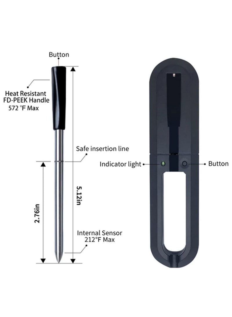 Smart Meat Thermometer Bluetooth Wireless Digital Kitchen Food Cooking Thermometer for Oven Grill Smoker BBQ with Bluetooth Connect Waterproof IPX7 Gift for Grill Master - Image 2