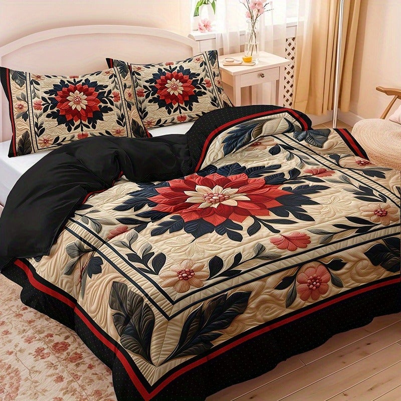 2/3pcs Exquisite Peony Floral Print Duvet Cover Set, 1 Duvet Cover + 1/2 Pillowcases (Pillow Inserts Not Included), All-Season Home and Dormitory High-Definition Printed Bed Sheet Set - Image 2