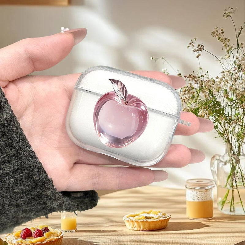 حافظة AirPods Pro شفافة وردية مطبوعة بالأشعة فوق البنفسجية هدية بسيطة - Image 4