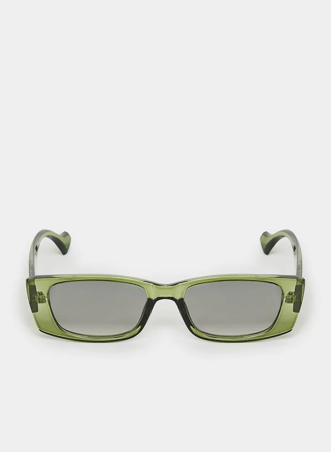 Styli Transparent Frame Rectangle Sunglasses