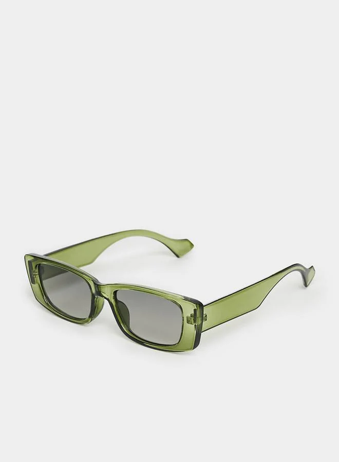 Styli Transparent Frame Rectangle Sunglasses