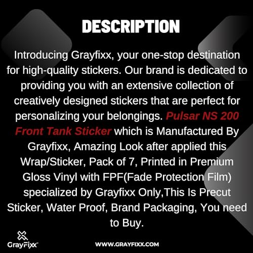 Grayfixx Venom Edition Sticker for Pulsar NS 200 Front Tank | Printed in Premium Gloss Vinyl with FPF(Fade Protection Film), Water Proof, Precut Sticker, Pack of 1 for Both Side-Self-Adhesive - Image 4