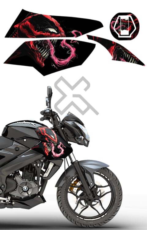 Grayfixx Venom Edition Sticker for Pulsar NS 200 Front Tank | Printed in Premium Gloss Vinyl with FPF(Fade Protection Film), Water Proof, Precut Sticker, Pack of 1 for Both Side-Self-Adhesive - Image 5