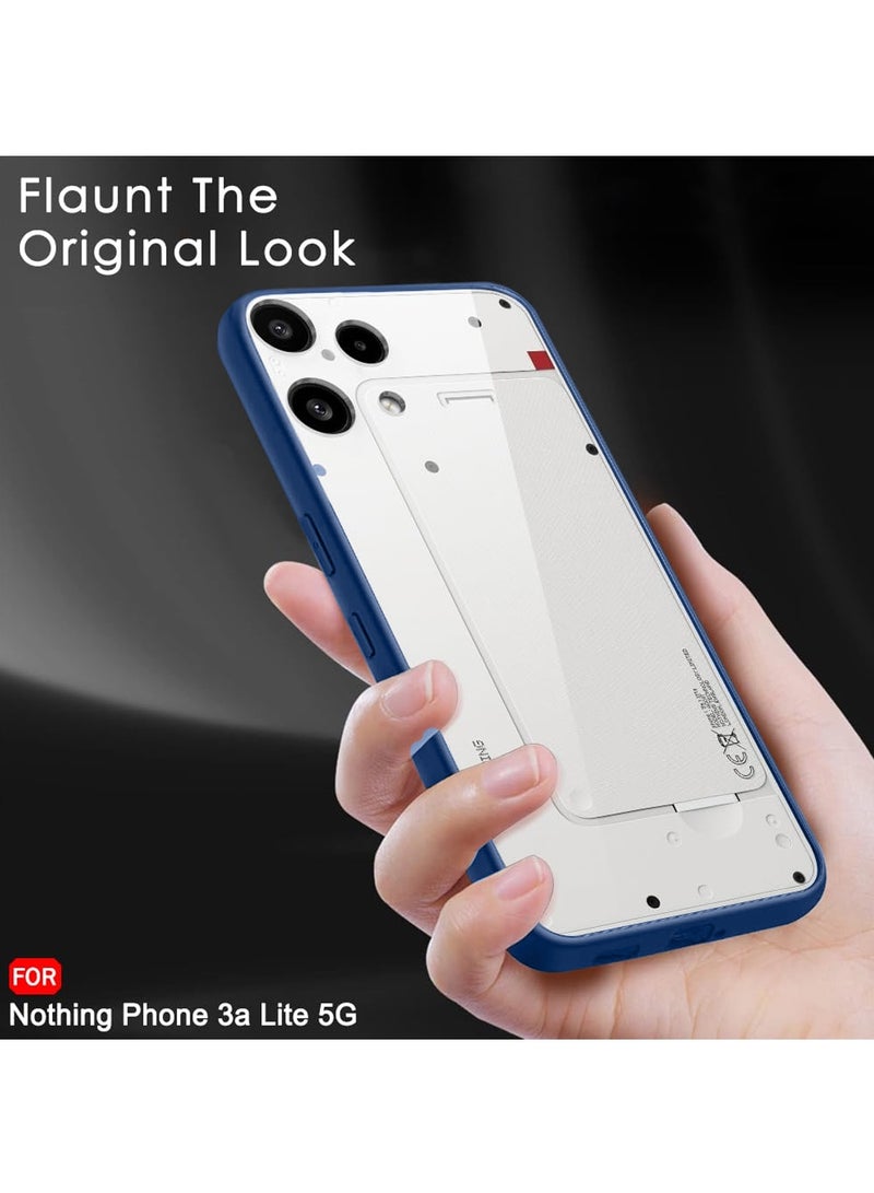 Wtech Nothing Phone (3a) Lite 5G 2025 Hybrid TPU Silicone with Raised Camera Slim Armour Case Cover (MCAPSA) - Clear/Navy Blue - Image 5