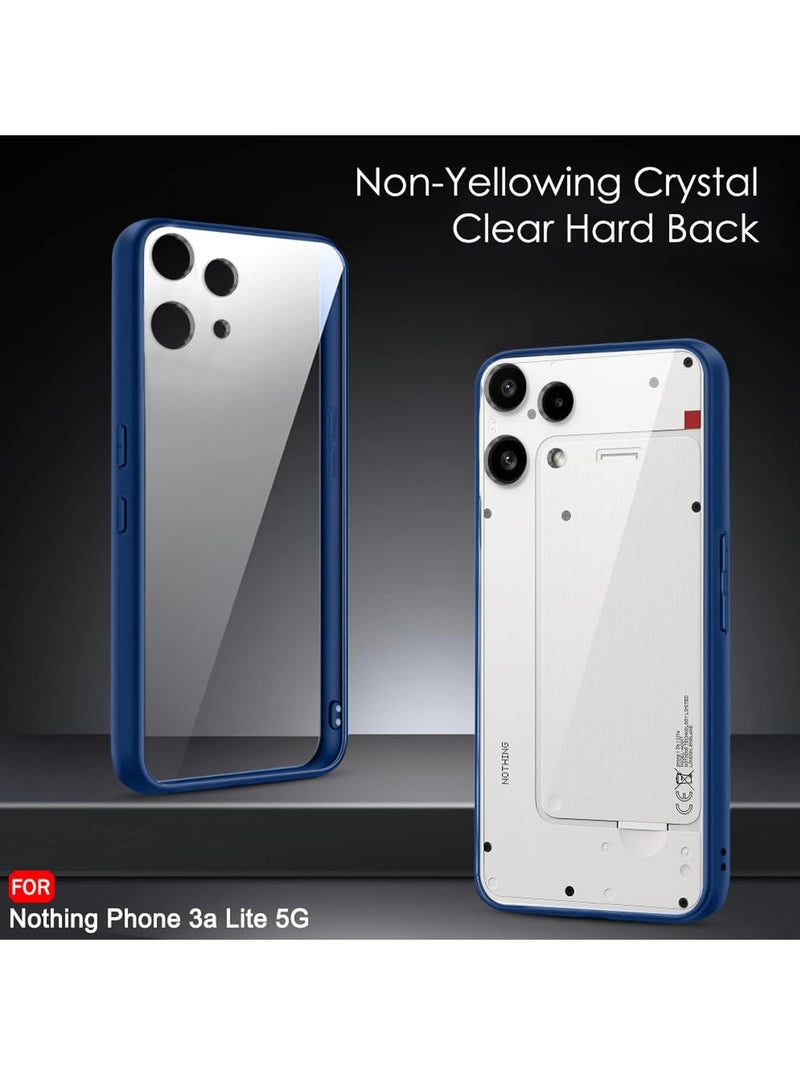 Wtech Nothing Phone (3a) Lite 5G 2025 Hybrid TPU Silicone with Raised Camera Slim Armour Case Cover (MCAPSA) - Clear/Navy Blue - Image 2