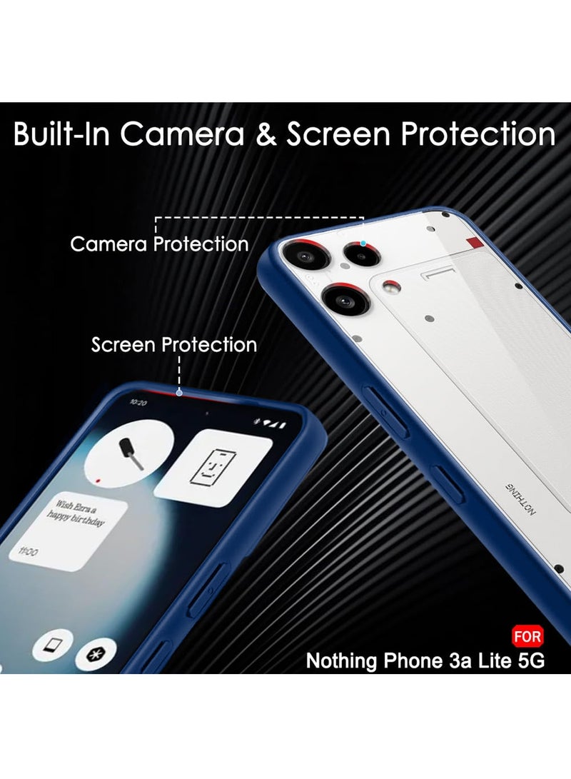 Wtech Nothing Phone (3a) Lite 5G 2025 Hybrid TPU Silicone with Raised Camera Slim Armour Case Cover (MCAPSA) - Clear/Navy Blue - Image 3