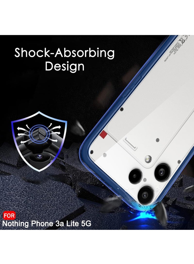 Wtech Nothing Phone (3a) Lite 5G 2025 Hybrid TPU Silicone with Raised Camera Slim Armour Case Cover (MCAPSA) - Clear/Navy Blue - Image 4