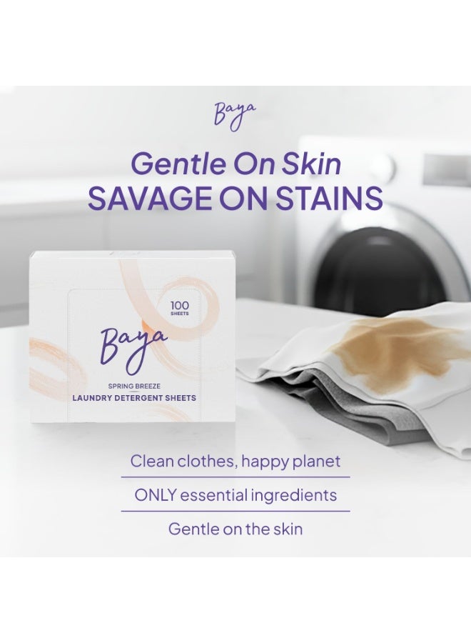 Baya Spring Breeze Laundry Detergent Sheets 100 Sheets - Image 3