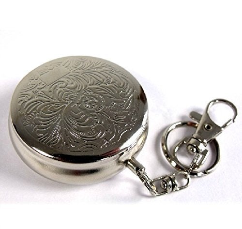 SmartDealsPro Stainless Steel Portable Pocket Circular Ashtray Key Chain with Cigarette Snuffer - Image 3
