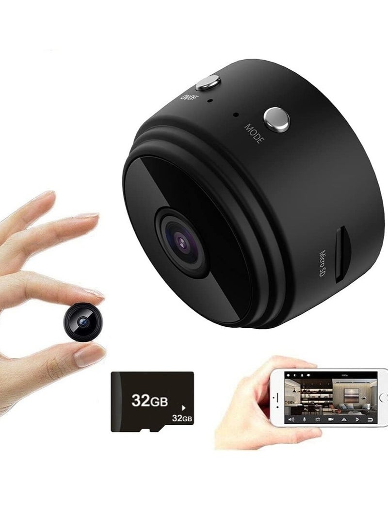 ELTRAZONE Mini Camera WiFi Video Camera 1080P HD Small Home Security Surveillance Cameras with 32G SD Card, Portable Tiny Nanny Cam with Night Vision Motion Detection A9 WiFi Camera - Image 1