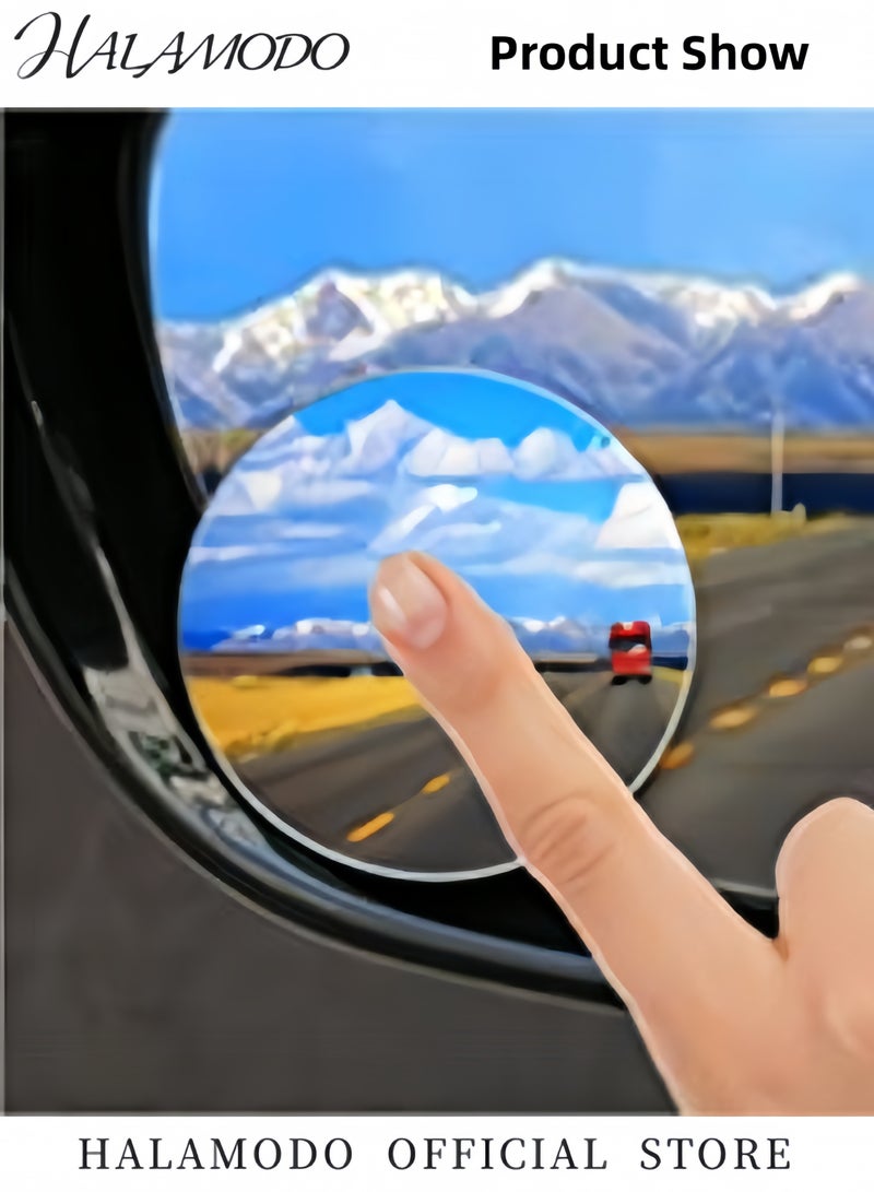 Halamodo 2PCS Car Blind Spot Mirrors Round HD Glass Frameless Convex Side Mirror Blindspot 360° Wide Angle Rear View Car Mirrors for Cars & SUVs & Trucks - Image 2