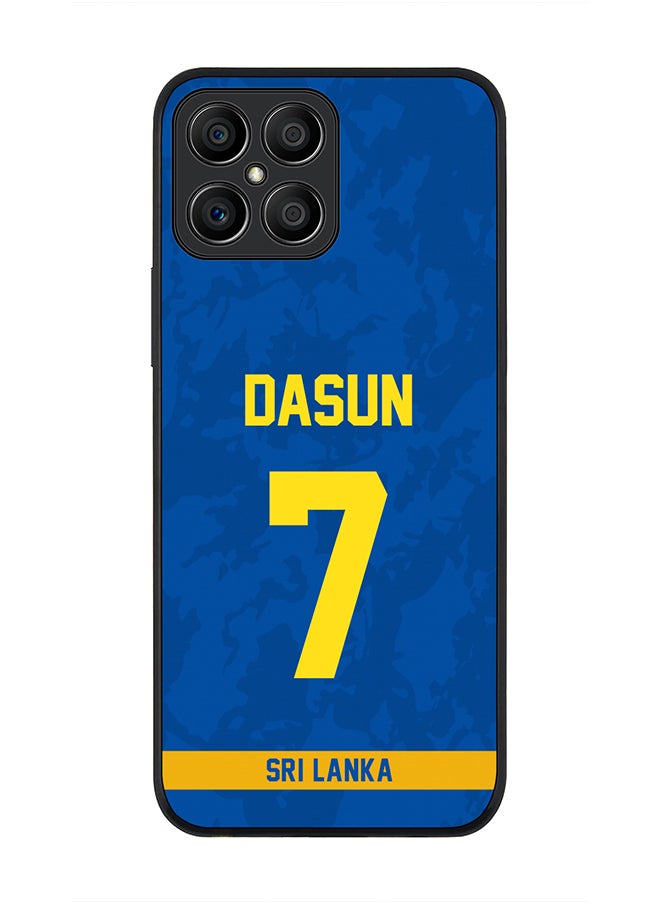 Stylizedd - Rugged Black Edge Case for Honor X8, Slim fit Soft Case Flexible Rubber Edges Thin Cover - Player Name - Dasun Shanaka, Jersey Number- 7 - Image 1