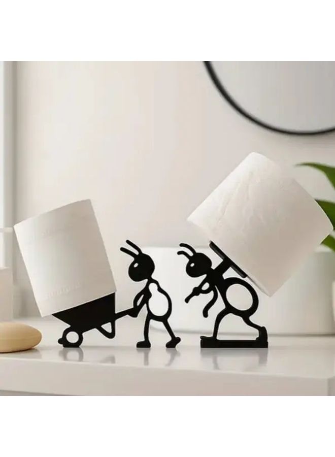 2pcs Ant Shaped Toilet Paper Holders Self Adhesive Plastic For Bathroom Office Decor - Image 2