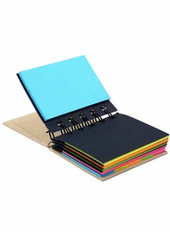 Excefore Sticky Notes, Pocket Size Spiral Sticky Note Pad, Assorted Primary Colors, Paper Sticky Note Set with Spiral Binding (125 sticky notes + 125 color strips)  - Image 3