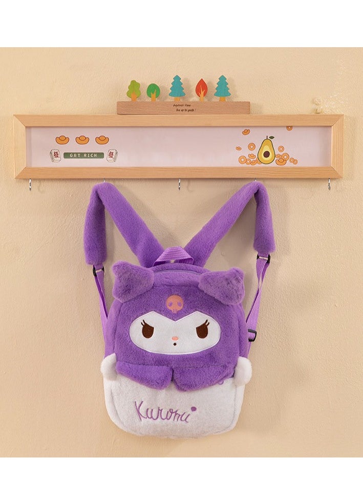Sanrio - Kuromi crossbody bag, handbag, plush bag, children's handbag, purple and white - Image 1