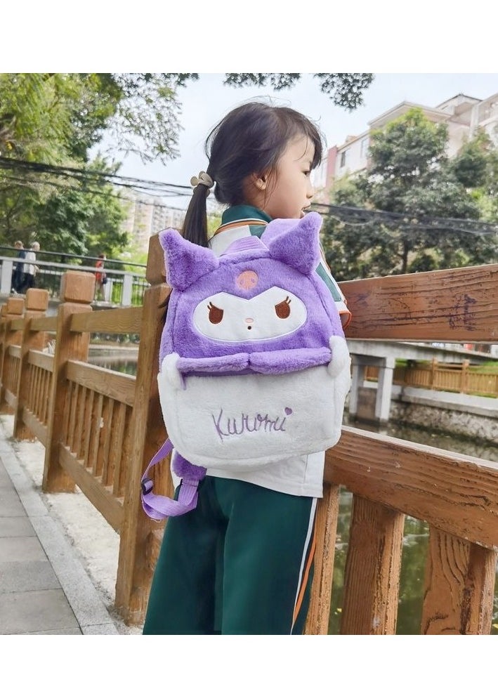 Sanrio - Kuromi crossbody bag, handbag, plush bag, children's handbag, purple and white - Image 1