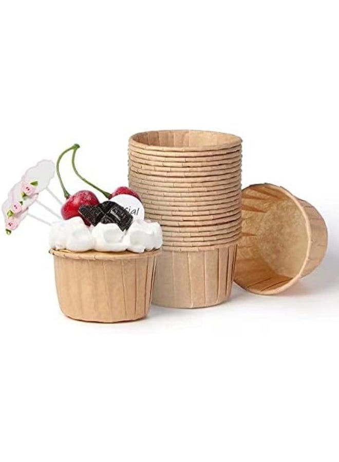 كاكابو 50 كوب كب كيك بني قياسي الحجم، أكواب خبز مقاومة للدهون، أكواب خبز مافن، ورق ثقيل مقاوم للدهون، مناسب لحفلات الزفاف وأعياد الميلاد والحفلات والهدايا. - Image 1