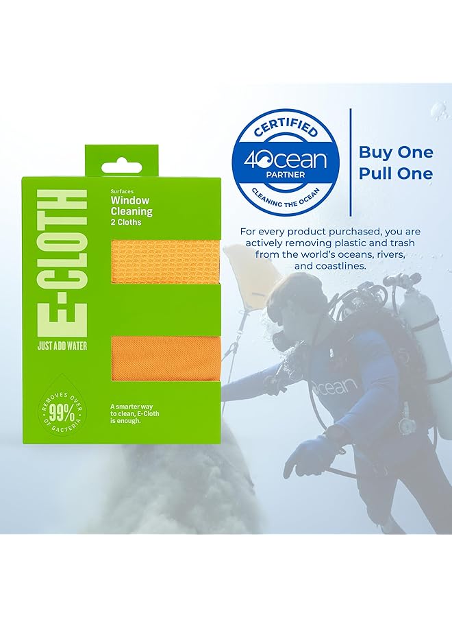 erorex Window Tangerine 2 Pc Microfiber Cleaning Cloths Cloth 15.5In X 15.5In Glass And Polishing Cloth 16In X 20In 2 - Image 2