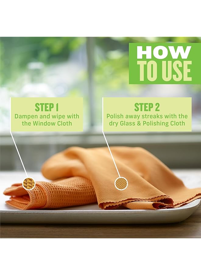 erorex Window Tangerine 2 Pc Microfiber Cleaning Cloths Cloth 15.5In X 15.5In Glass And Polishing Cloth 16In X 20In 2 - Image 4