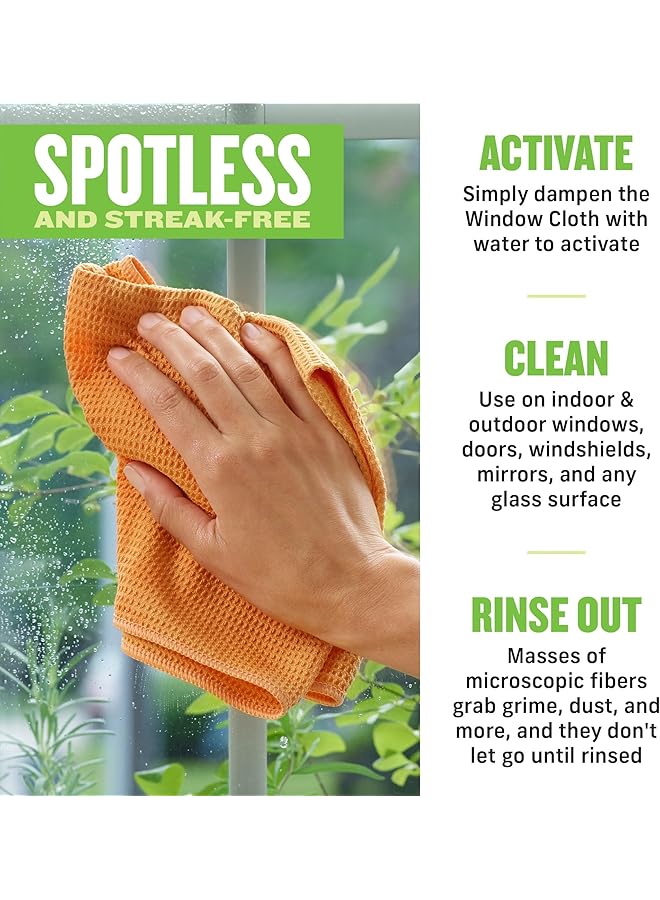 erorex Window Tangerine 2 Pc Microfiber Cleaning Cloths Cloth 15.5In X 15.5In Glass And Polishing Cloth 16In X 20In 2 - Image 5