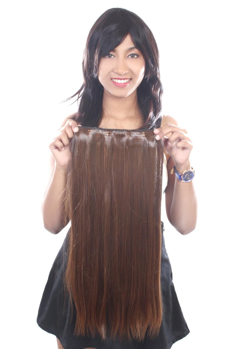 Ritzkart 22 Inch Women Half Synthetic Hair Extension black - Image 1
