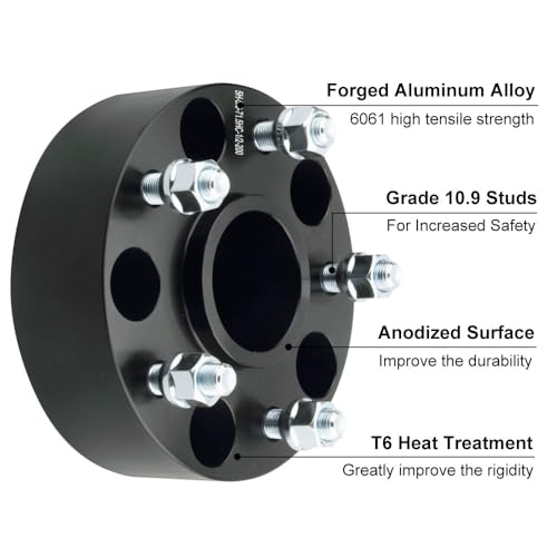 DCVAMOUS 2PC 5x4.5 Hubcentric Wheel Spacers 1.5 Inch with 12x1.5 Studs Compatible with Toyota Lexus 5 Lug 5x114.3 for Avalon Camry Highlander RAV4 Sienna | 1995-2015 Tacoma (Only 2WD) | ES GS IS SC RX - Image 5