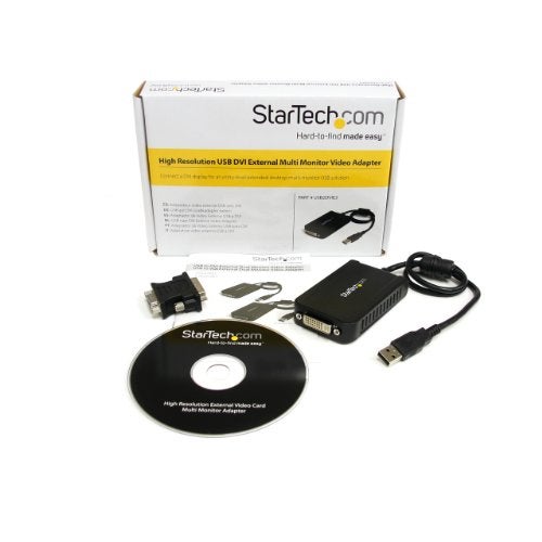 StarTech.com USB to DVI Adapter - 1920x1200 - External Video & Graphics Card - Dual Monitor Display Adapter - Supports Windows (USB2DVIE3) Black - Image 4