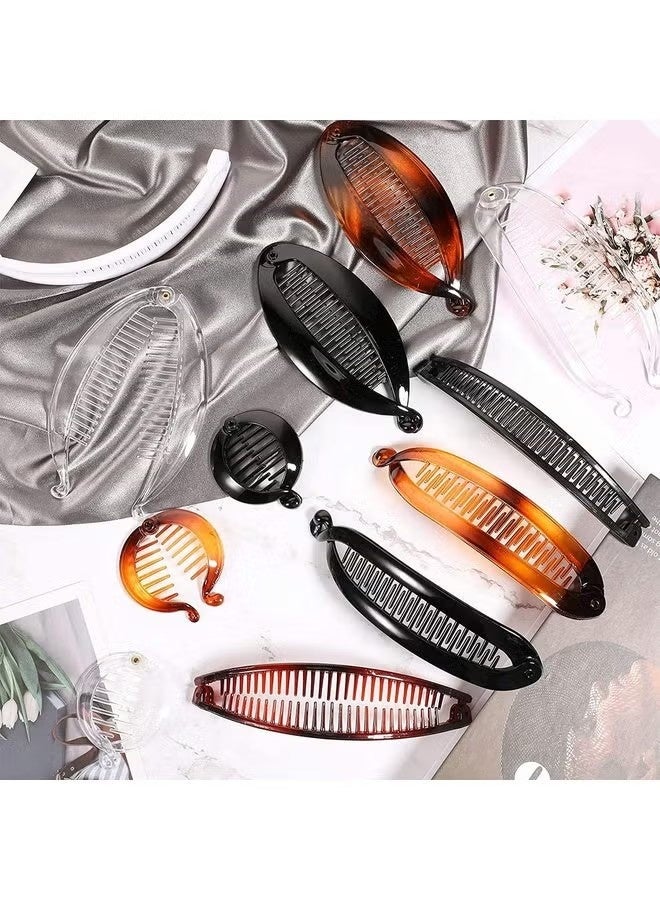 12 Pack Large Double Comb Banana Hair Clips, 4 Styles, Ponytail Holders for Women - Image 4