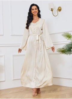 إسكدنيا إمرأة مسلمة Abaya مساء ثوب حزب ثوب مع حزام سير  - Image 1
