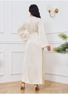 إسكدنيا إمرأة مسلمة Abaya مساء ثوب حزب ثوب مع حزام سير  - Image 3