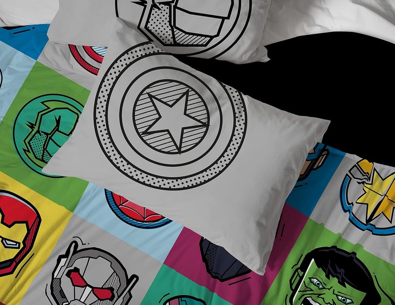 Jay Franco Marvel Avengers Pop 7 Piece Queen Size Bed Set - Includes Comforter & Sheet Set - Super Soft Fade Resistant Microfiber (Official Marvel Product) - Image 5