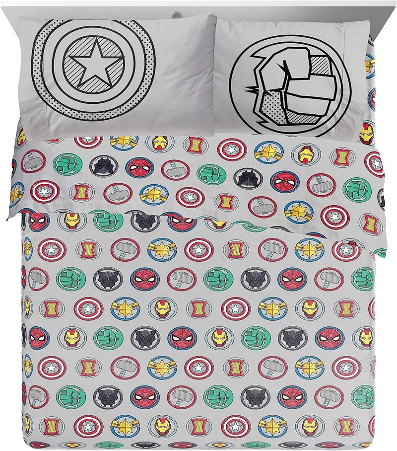 Jay Franco Marvel Avengers Pop 7 Piece Queen Size Bed Set - Includes Comforter & Sheet Set - Super Soft Fade Resistant Microfiber (Official Marvel Product) - Image 3