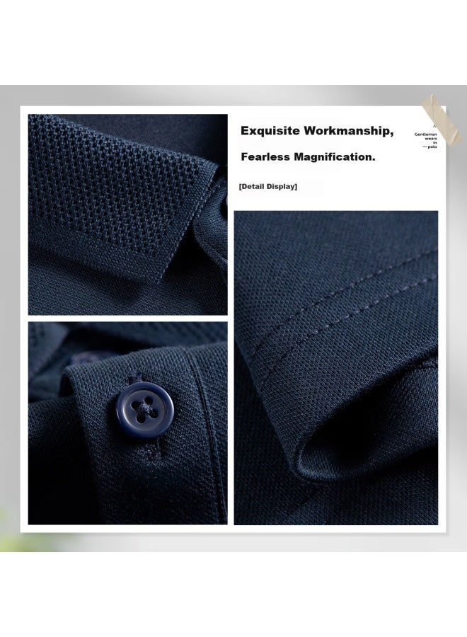 Firs Men's Long Sleeve T-shirt With Collar, Polo Cotton Blend Silk, Spring And Autumn Skin-friendly Base Layer - Image 5