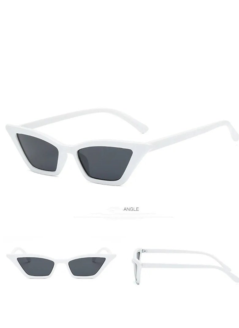 ماركة غير محددة - White Retro Rectangle Sunglasses - Image 1