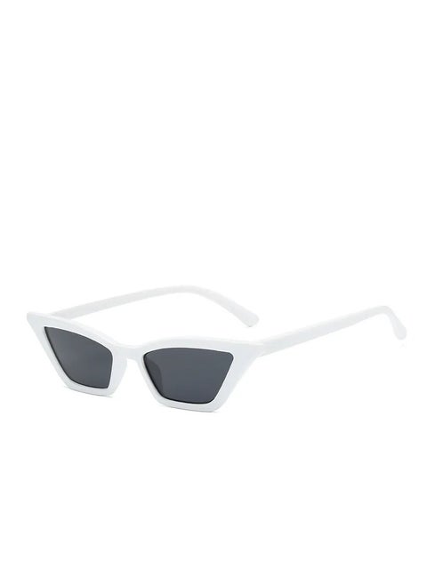White Retro Rectangle Sunglasses