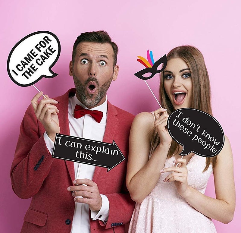 Sterling James Co. Funny Birthday Photo Booth Props - 47 Pieces - 21st - 30th - 40th - 50th - 60th - 70th - 80th - 90th - Birthday Party Supplies, Decorations and Favors Multi Color - Image 3