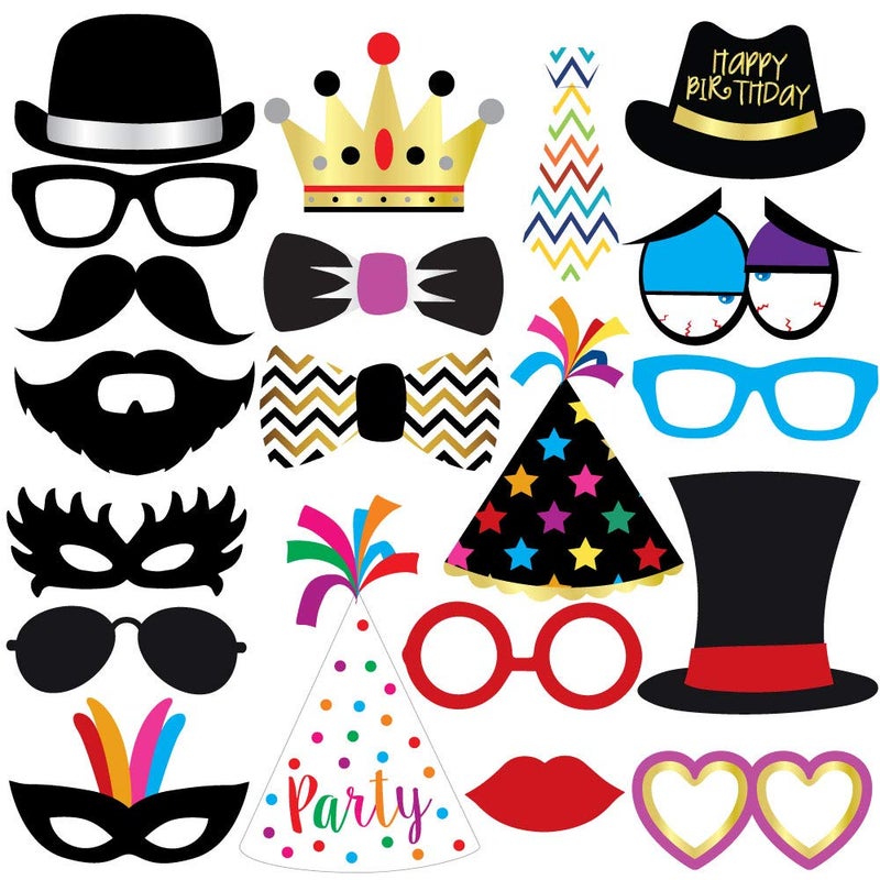 Sterling James Co. Funny Birthday Photo Booth Props - 47 Pieces - 21st - 30th - 40th - 50th - 60th - 70th - 80th - 90th - Birthday Party Supplies, Decorations and Favors Multi Color - Image 5