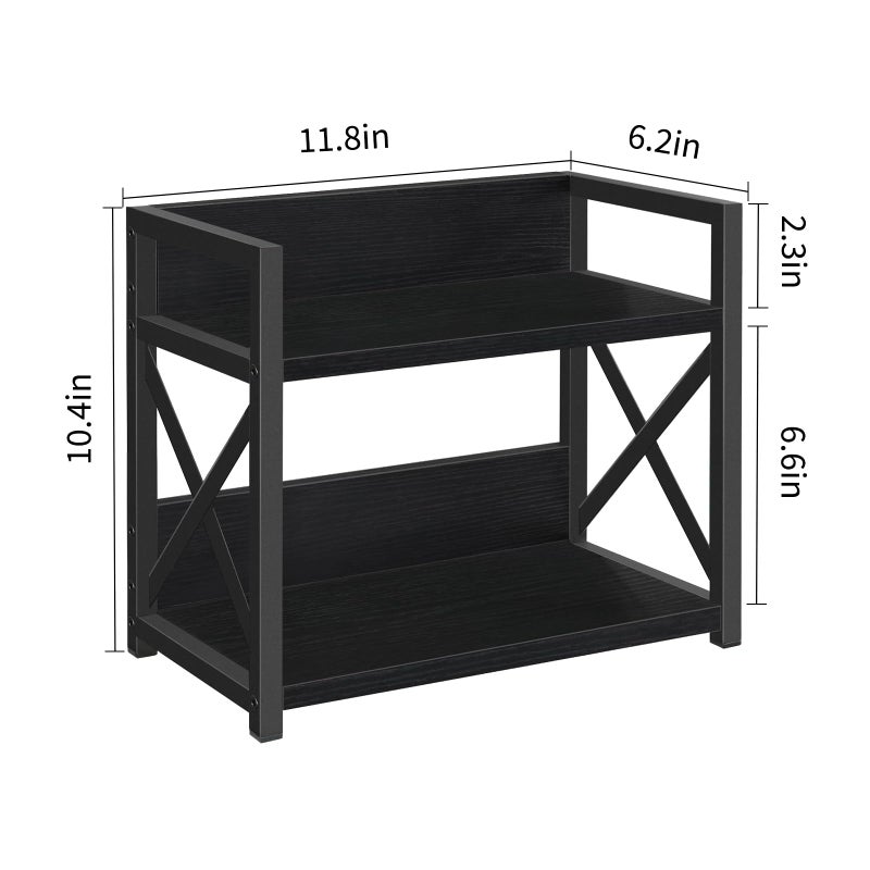 YINMIT Countertop Shelf Organizer,Coffee Bar Accessories,Spice Rack,Coffee Counter Shelf,2 Tier Coffee Organizer Station for Mugs,Cups,Cream,Syrup (Black, Small) - Image 3