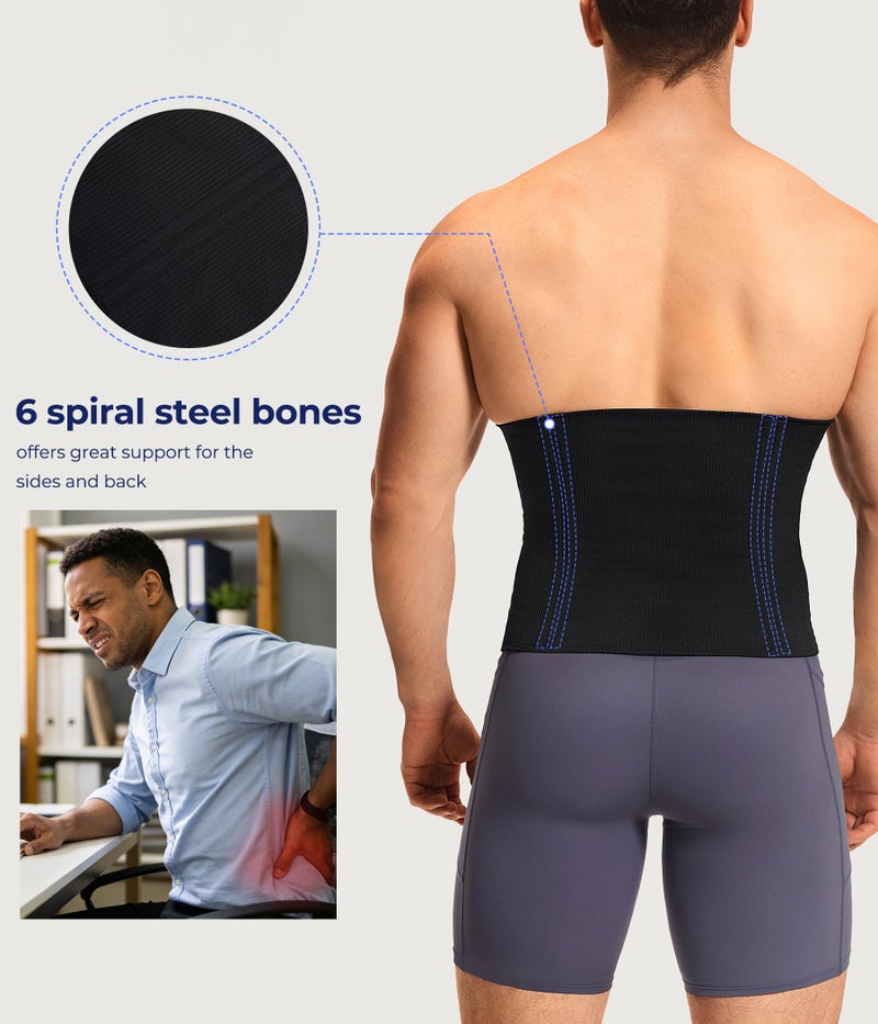 TAILONG Waist Trainer for Men Shapewear Tummy Control Body Shaper Slimming Girdle Fajas para Hombres Corset with Zipper Black - Image 3