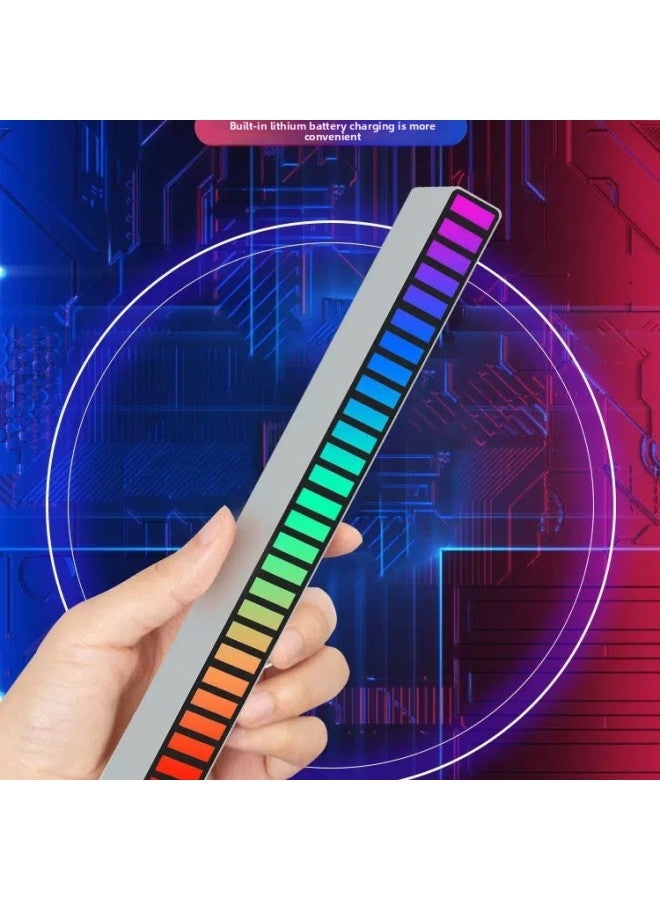 إسكدنيا Magnetic Suction RGB Voice Control Pickup Lamp LED Computer Atmosphere Lamp 3D Rhythm Lamp Music Lamp Desktop Car Free Wiring-Light Color: Upgraded 3d Version + App + Magnetic Suction - Image 5