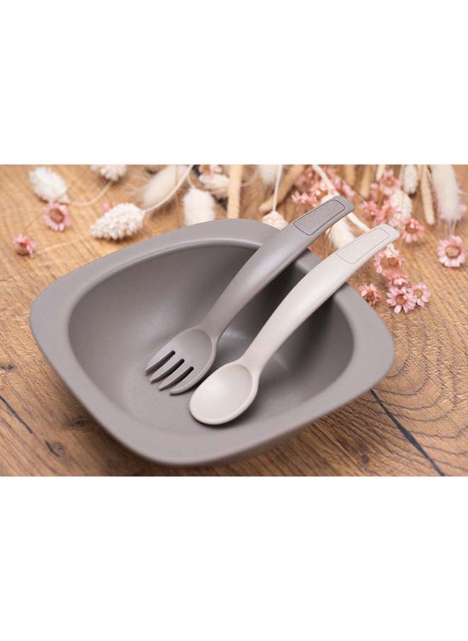 nip Toddler Feeding Bowl, Stackable, Extra-Light And Ergonomic, Break-Proof, Microwave And Dishwasher Friendly, Bio-Based Plastic, Grey 2 Pcs  - Image 3