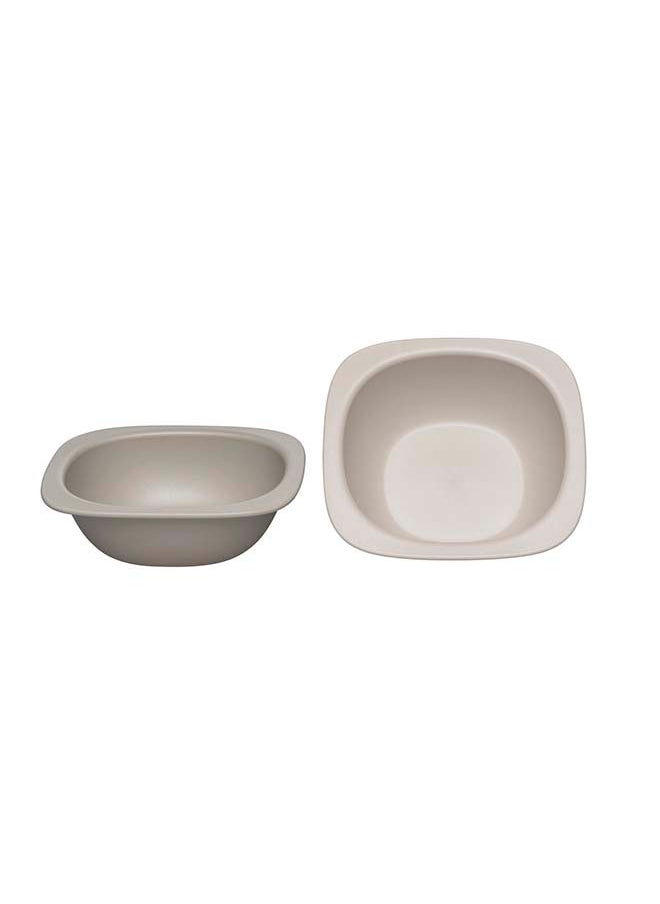 nip Toddler Feeding Bowl, Stackable, Extra-Light And Ergonomic, Break-Proof, Microwave And Dishwasher Friendly, Bio-Based Plastic, Grey 2 Pcs  - Image 1