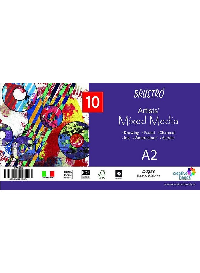 Brustro Artists Mixed Media Paper 250 GSM, Size - A2, 10 Sheets - Image 3
