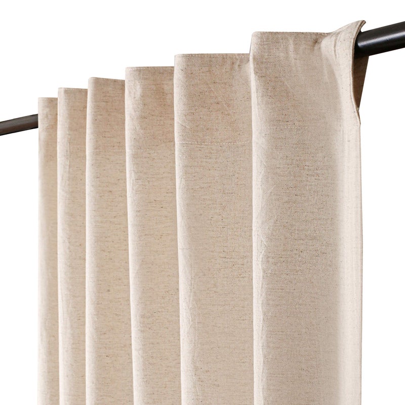 Flax Linen Curtains 50x108 Set of 2 Natural Tab Top Drapes for Living Room  Bedroom 108 Inch Long Farmhouse Window Panels Soft Light Filtering Rustic Curtain Set for Home Decor
