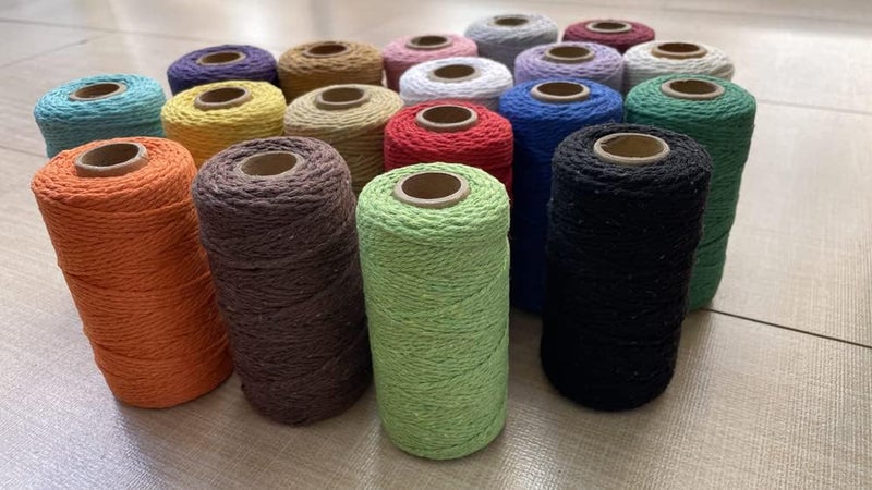 FLIPPED (109 Yards/1.5mm/35 Colors Optional) Cotton Baker Twine DIY Craft Macramé Natural Cotton Rope Craft Making Knitting String Rope DIY Wedding Decor Supply Christmas Wrapping (Yellow) - Image 5