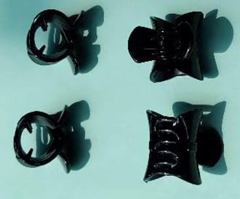 Generic Plastic Hair Claw Clips for Girl and Baby Black Pack of 4  - Image 5