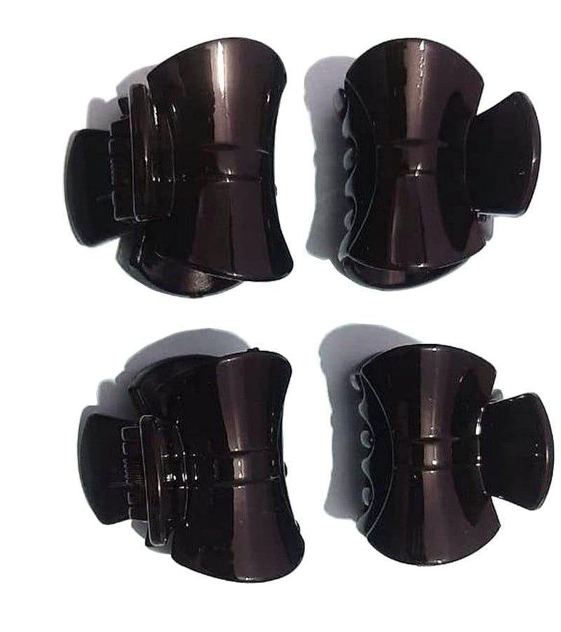 Generic Plastic Hair Claw Clips for Girl and Baby Black Pack of 4  - Image 1